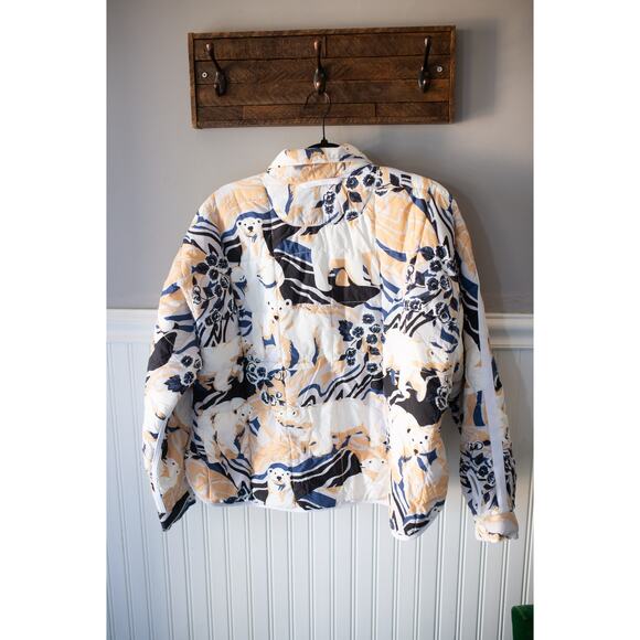 Free People Pippa Printed Packable Puffer Jacket Small Polar Bear NEW - Picture 5 of 6